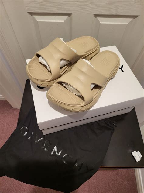 givenchy slides navy|Givenchy marshmallow slides.